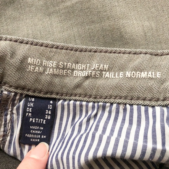 Lands’ End | Grey Petite Mid Rise Straight Leg Jean - Picture 8 of 8